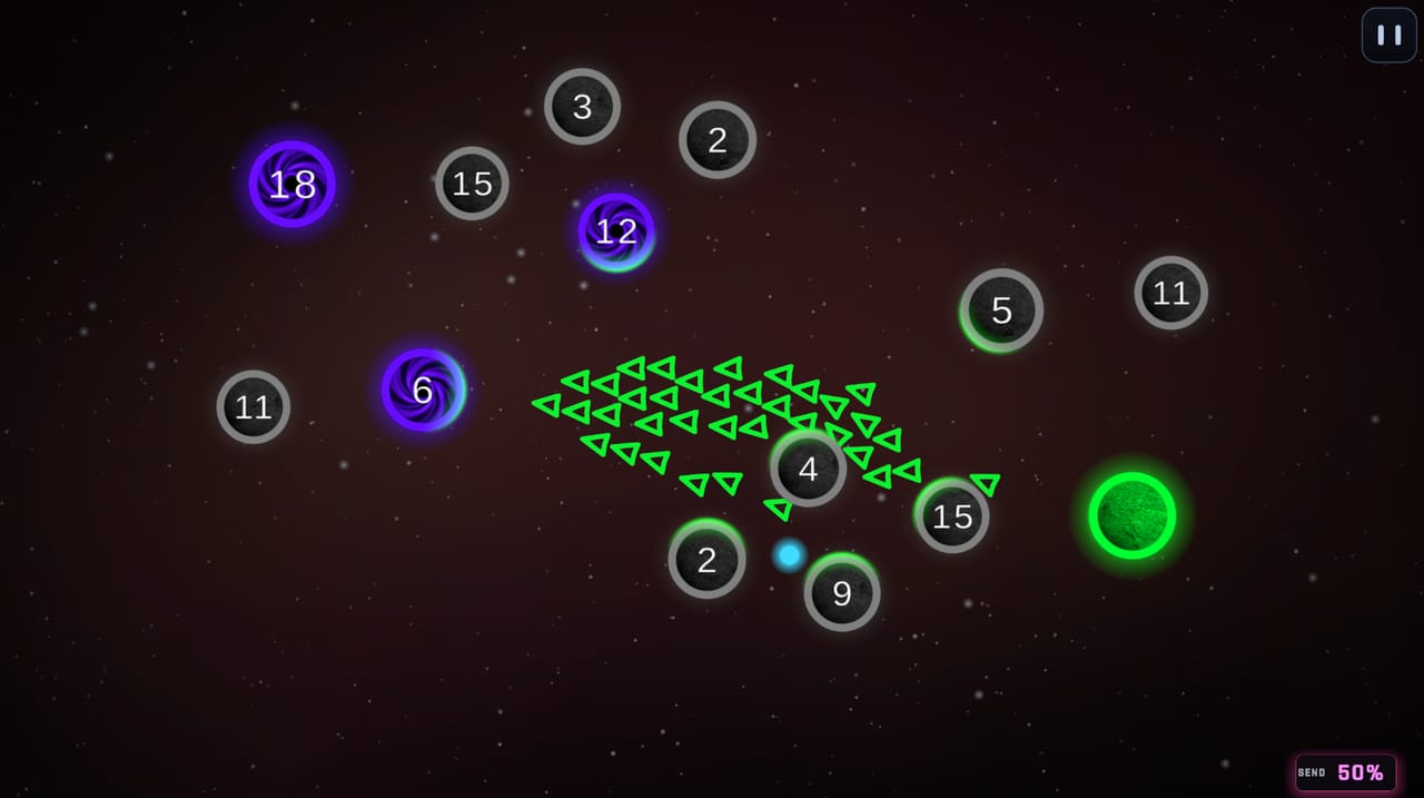 Fleets mid-fight on a contested planet