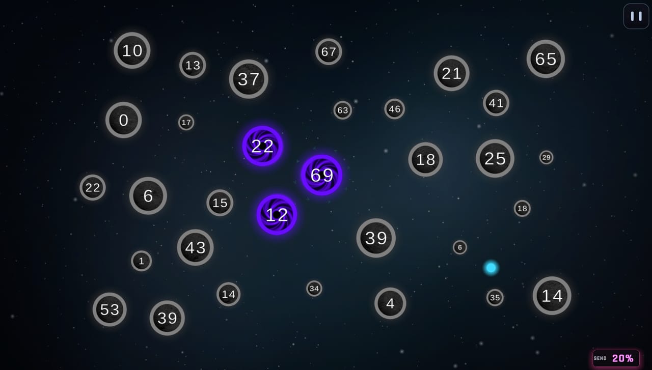 Galaxy map covered in planets